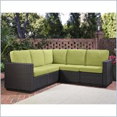 Home Styles Riviera Five Seat L Sofa in Green Apple