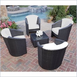 Home Styles Riviera Barrel Accent Chair in Stone