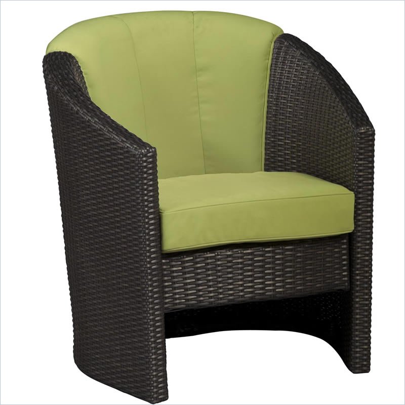 Home Styles Scottsdale Green Apple Outdoor Barrel Accent Chair