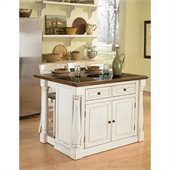 Home Styles Monarch Kitchen Island with Granite Top and Two Stools