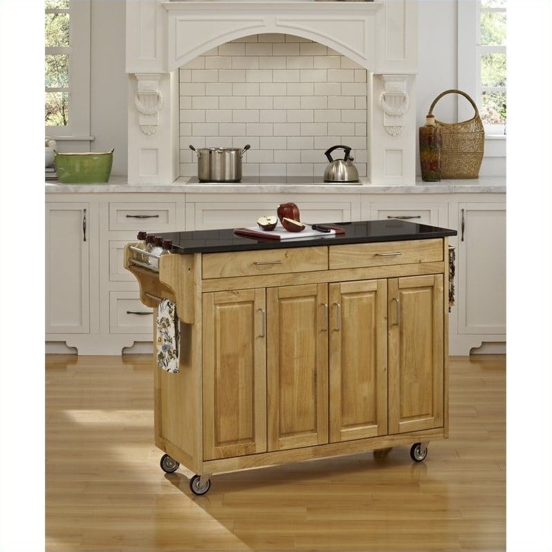 Home Styles Create-a-Cart with Black Granite Top - Natural