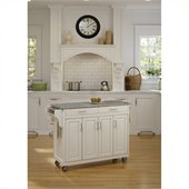 Home Styles Create-a-Cart 49 Inch Salt & Pepper Granite Top Kitchen Cart in White