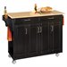 Home Styles Create-a-Cart 49 Inch Wood Top Kitchen Cart in Black