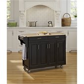Home Styles Create-a-Cart 49 Inch Wood Top Kitchen Cart in Black
