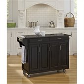 Home Styles Create-a-Cart 49 Inch Black Granite Top Kitchen Cart in Black