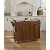 Home Styles Create-a-Cart 49 Inch Salt & Pepper Granite Top Kitchen Cart in Cottage Oak