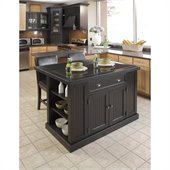 Home Styles Nantucket Kitchen Island in Distressed Black Finish