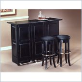 Home Styles Furniture Black Folding Home Bar Cabinet with Chrome Rails