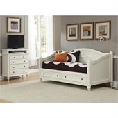 Home Styles Bermuda Wood Daybed and TV Media Chest Set in White