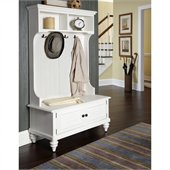 Home Styles Bermuda Hall Tree Stand in Brushed White Finish
