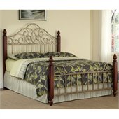 Home Styles St. Ives Bed in Cinnamon Cherry and Aged Gold Metal Finish