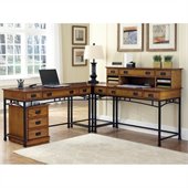 Home Styles Modern Craftsman Corner L Desk and Mobile File  
