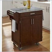 Home Styles Cuisine Cart in Cherry Finish with Marble Top