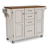 Home Styles Create-a-Cart in White Finish with Cherry Top