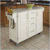 Home Styles Create-a-Cart in White Finish with Marble Top