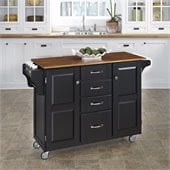 Home Styles Create-a-Cart in Black Finish with Oak Top