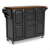 Home Styles Create-a-Cart in Black Finish with Cherry Top