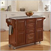 Home Styles Create-a-Cart in Warm Oak Finish with Marble Top