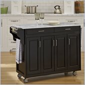 Home Styles Create-a-Cart in Black Finish with Marble Top