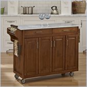 Home Styles Create-a-Cart in Warm Oak Finish with Marble Top