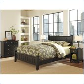 Home Styles Arts and Crafts Black Queen Bed,Night Stand, and Chest Set
