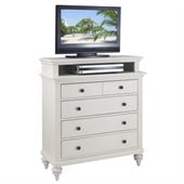 Home Styles Bermuda TV Media Chest in Brushed White Finish