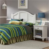 Home Styles Bermuda Headboard and Night Stand Set in Brushed White