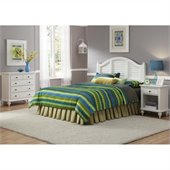 Home Styles Bermuda Headboard, Nightstand, and Chest Set in White