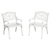 Home Styles Biscayne Arm Chair Pair White Finish