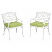 Home Styles Biscayne Arm Chair with Cushion in White Finish (Set of 2)