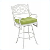 Home Styles Biscayne Bistro Stool with Cushion in White Finish