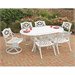 Home Styles Biscayne 7 Piece Metal Patio Dining Set in White