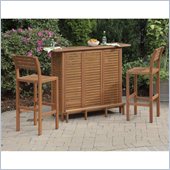 Home Styles Montego Bay 3PC Bar Set includes Bar and Two Stools