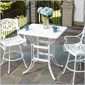 Home Styles Biscayne Rectangular Outdoor Bistro Table in White