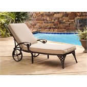 Home Styles Biscayne Outdoor Chaise Lounge Chair in Bronze with Cushion