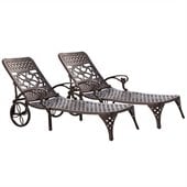 Home Styles Biscayne Outdoor Chaise Lounge Chair in Bronze (Set of 2)
