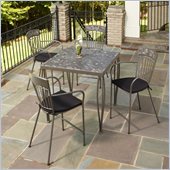 Home Styles Glen Rock 5 Piece Outdoor Bistro Set in Gray