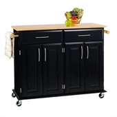 Home Styles Furniture Madison Kitchen Island Cart in Black