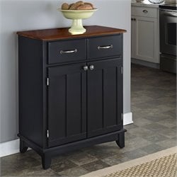 Home Styles Furniture Black Buffet Server with Cherry Wood Top