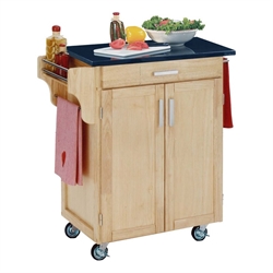 Home Styles Furniture Natural Kitchen Cart with Granite Top