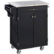 ADD TO YOUR SET: Home Styles Furniture Black Wood Kitchen Cart with Stainless Steel Top