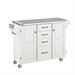 Home Styles Stainless Steel Kitchen Cart in White
