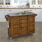 Home Styles Furniture Stainless Steel Cottage Oak Kitchen Cart