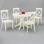 Home Styles Furniture 42 Round Pedestal Casual Dining Table in Antique White