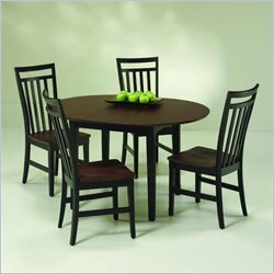 Home Styles Furniture Round Dining Table in Black and Cherry