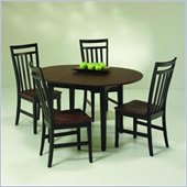 Home Styles Furniture Round Casual Dining Table in Black and Cherry Finish