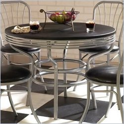 Home Styles Furniture Soda Shoppe Round Dinette Table in Black