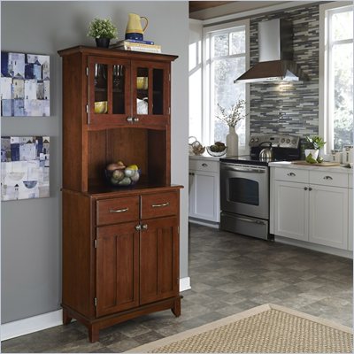 Home Styles Furniture Cherry Wood Buffet with 2-Door Panel Hutch