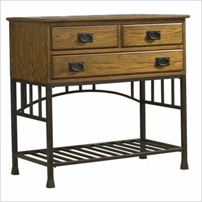Home Styles Oak Hill Wood Top Buffet Server in Oak Finish