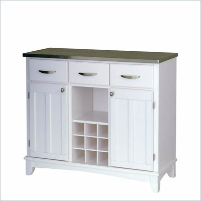 Stainless Steel Kitchen Islands on White Base And Stainless Steel Top Buffet Kitchen Island   5100 0023